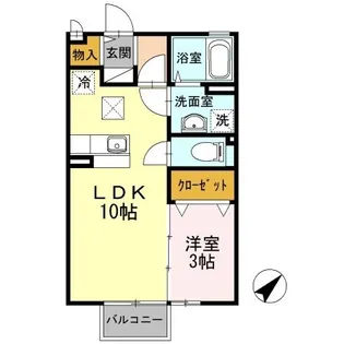 1LDKの間取り画像