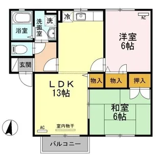 コスモハイツ【0202号室】の間取り