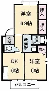 アメニックス福山 七番館【0101号室】の間取り