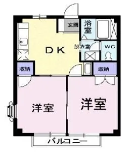 シティハイツエレガントD【0202号室】の間取り