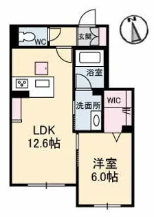 クオン新涯【0103号室】の間取り