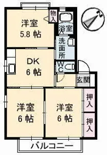 メゾン楽天 B棟【101号室】の間取り