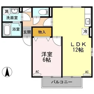 セジュール明神【0103号室】の間取り