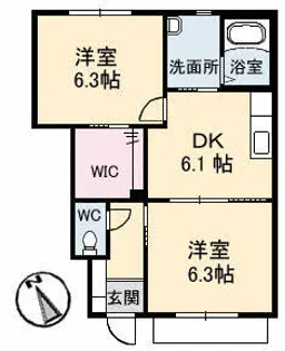 ルミナスキタヤマ【0102号室】の間取り