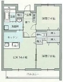 ジュエリーマンジョンブリリアント【102号室】の間取り