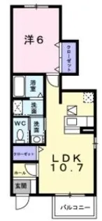 ティファニー【104号室】の間取り