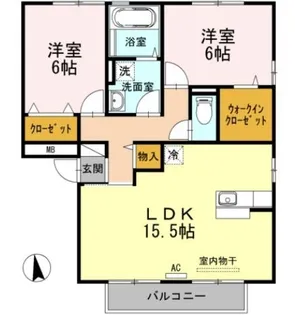 ウィルモア手城 C棟【0305号室】の間取り