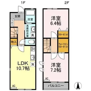 アルヴィータB棟【0112号室】の間取り