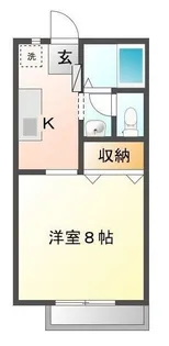 サンハイツタクマ【0105号室】の間取り
