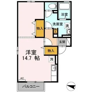 エクセル東尾道 A棟【201号室】の間取り