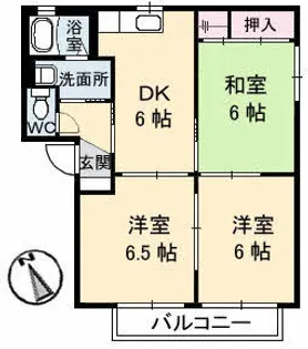 グレース曙 E棟【0202号室】の間取り
