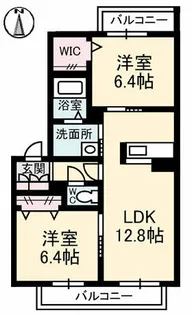 グランベレオ御幸【103号室】の間取り