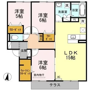 グレイスヒルズ蔵王 C棟【102号室】の間取り