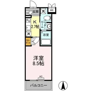 ラ・ヴィ・アン・ローズ南本庄【303号室】の間取り