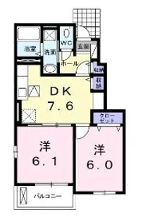 ルン グランデ B【102号室】の間取り