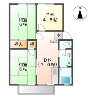 パナハイツ福永 A【0203号室】の間取り