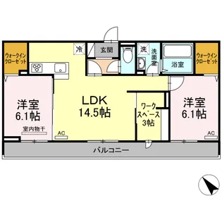ローズ多治米【302号室】の間取り