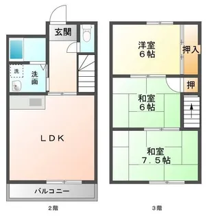 レイクス本庄【203号室】の間取り