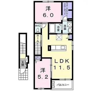 グリーンゲーブル【0202号室】の間取り