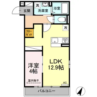 グランドポルト【0203号室】の間取り