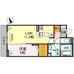 グランコート幸【110号室】の間取り