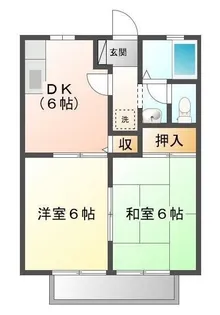 ジュネスかしわばら【101号室】の間取り