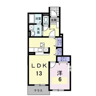 ラルジュグリーンC【0101号室】の間取り