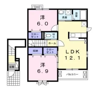 ル ココンA【0203号室】の間取り