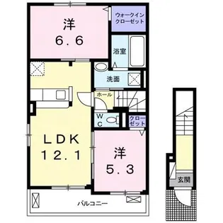 ブルーリバー本庄【0201号室】の間取り