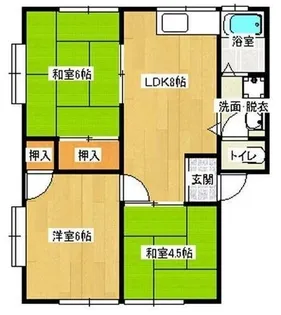コーポ赤木 B【201号室】の間取り