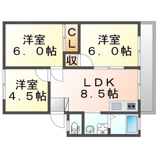 パークコートSFC C【202号室】の間取り