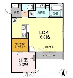 DーROOMセレーノ【0301号室】の間取り