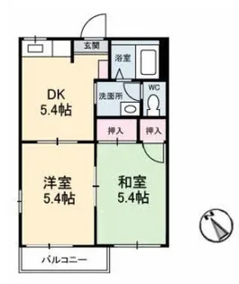 コーポくわだ C棟【0201号室】の間取り