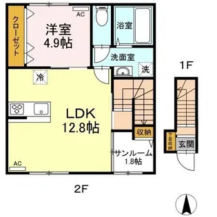 ガーデンヒルズ東手城 A棟【0202号室】の間取り