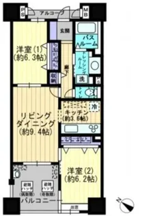 サーパスシティ福山駅前【904号室】の間取り