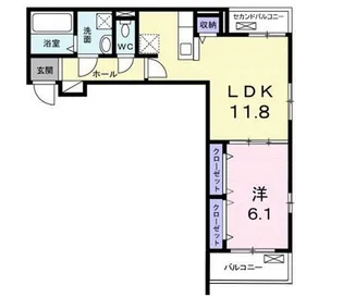 ラフィネ ドゥ【0202号室】の間取り