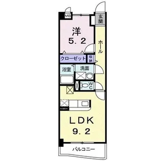 メゾン アウローラ【0102号室】の間取り