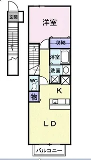 ヴァルムベルクB【203号室】の間取り