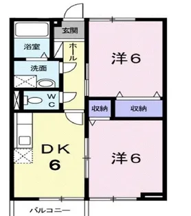 ヴィラージュ坪生【201号室】の間取り