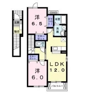 ベル アルバA【201号室】の間取り