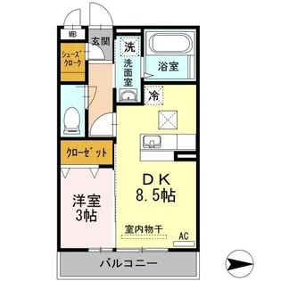 ヴィーブルF【0102号室】の間取り