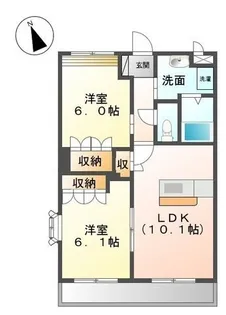 ランドマーク曙 壱番館【0305号室】の間取り