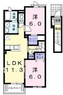 イースト フラワー【203号室】の間取り