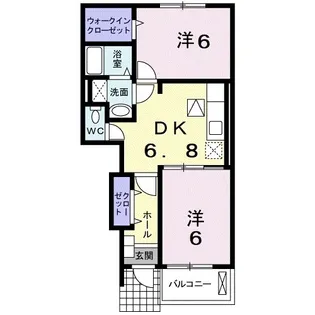 エレガントB【0102号室】の間取り