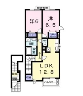 ライトコート A【202号室】の間取り