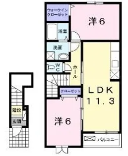 ラフレシールC【0202号室】の間取り