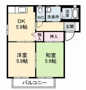 グランドーレ芦品【201号室】の間取り