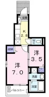 サニー春日【0106号室】の間取り