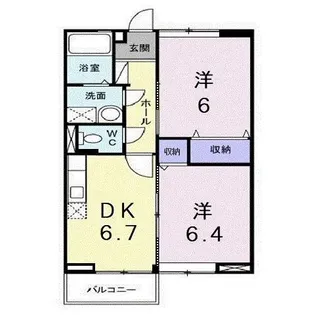 ポポラーレB【0201号室】の間取り