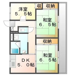 ビレッジハウス駅家1号棟【0305号室】の間取り